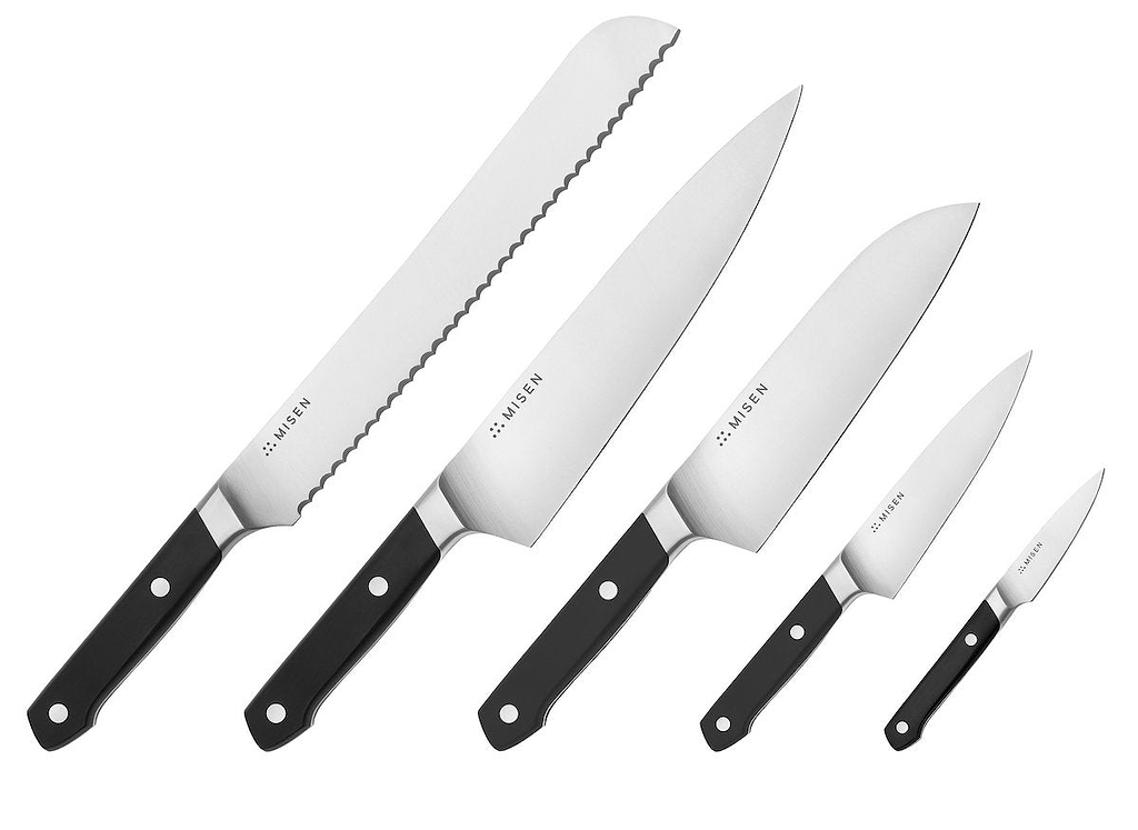 Knife block: the Misen 5-piece knife set without the block