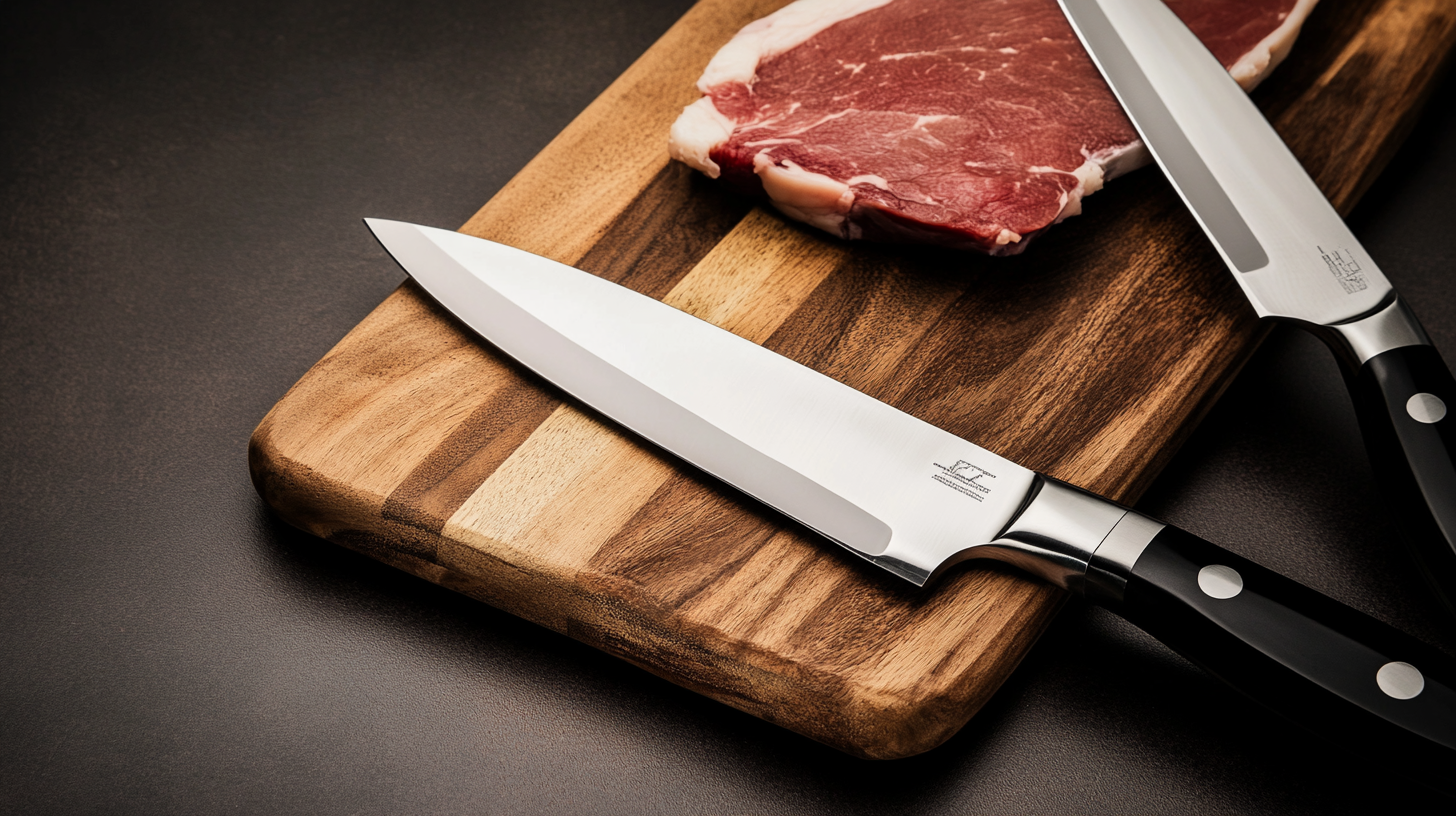 kitchen knife set with steak