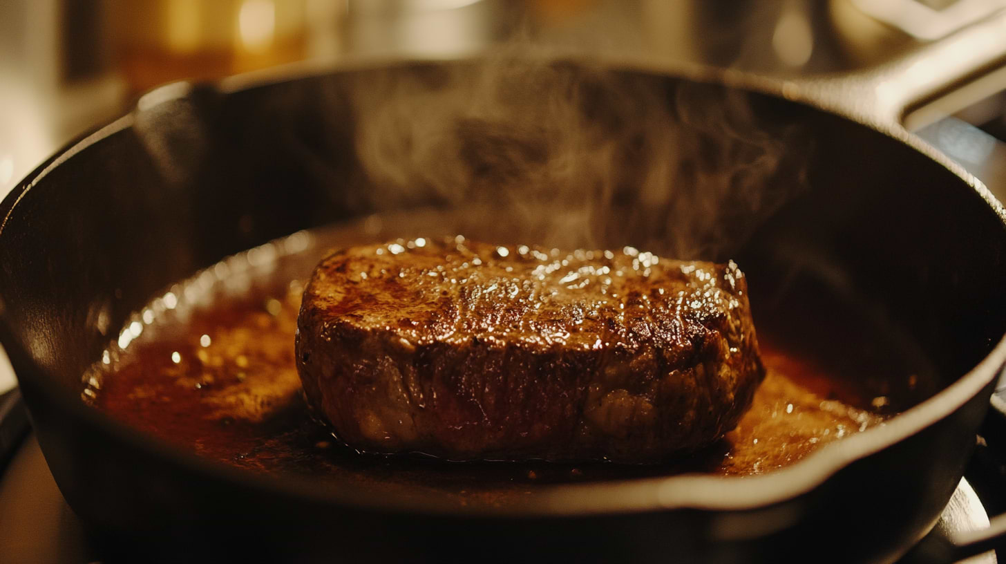 A perfectly pan-fried steak