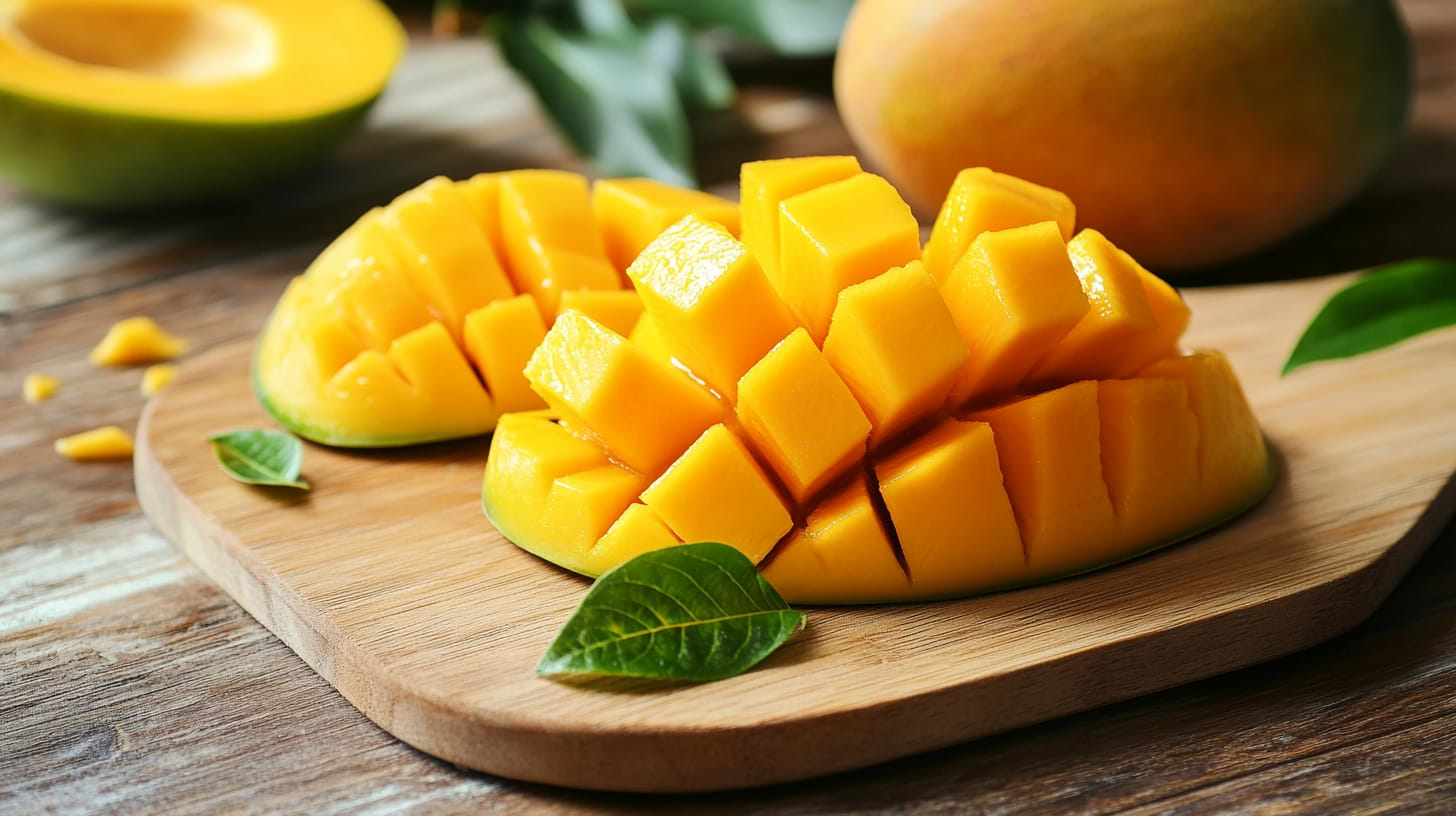 Various mango cutting techniques demonstrated