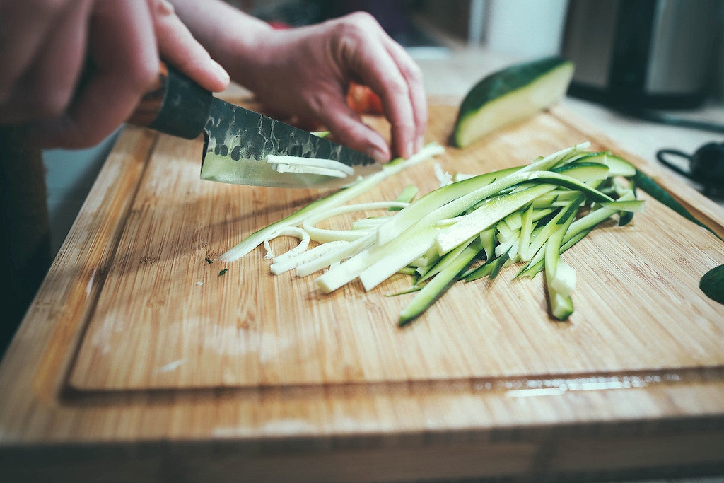 How to julienne: a cook juliennes cucumber