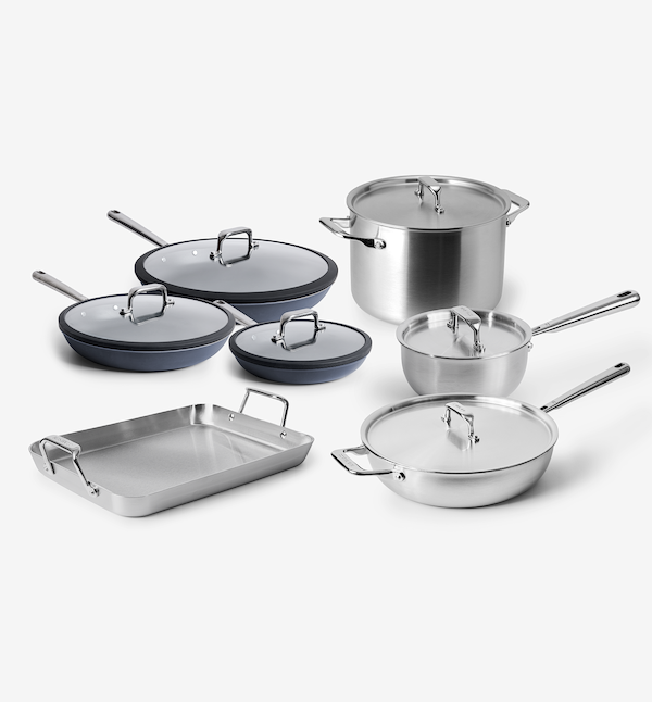 13-Piece Mixed Metal Cookware Set