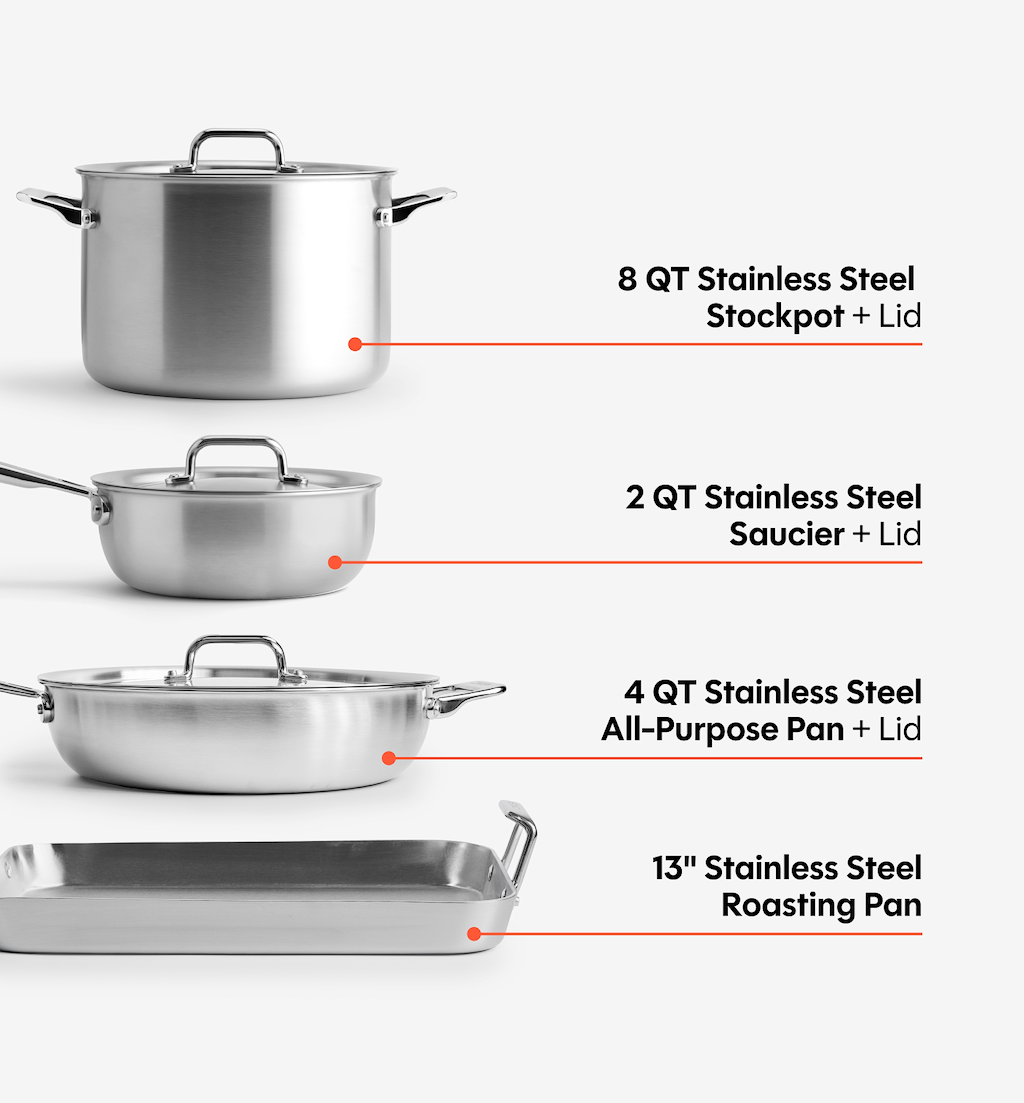 13-Piece Mixed Metal Cookware Set