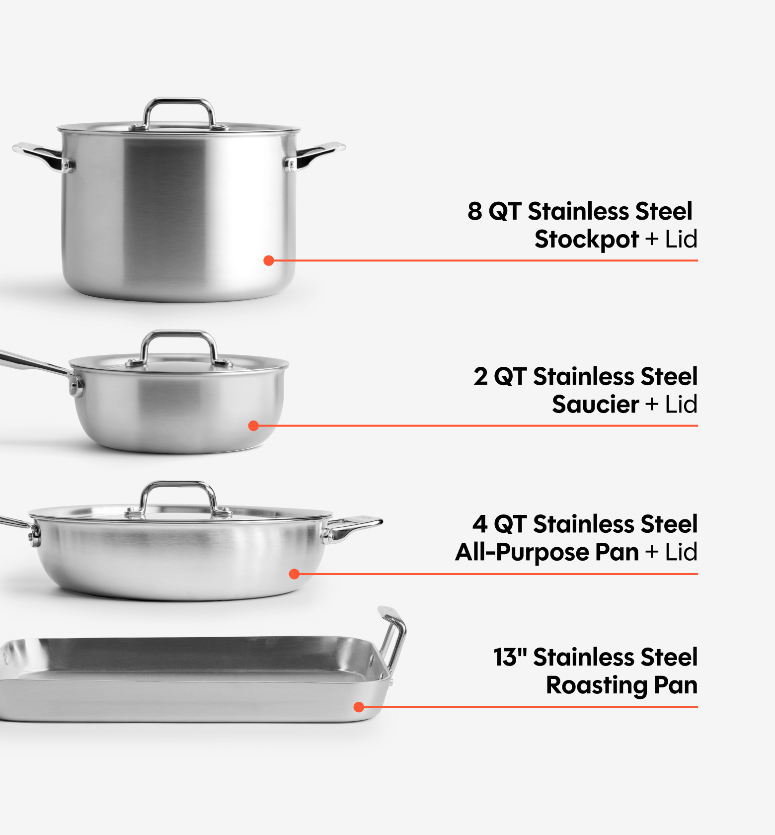 13-Piece Mixed Metal Cookware Set