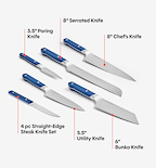 11-Piece Knife Set (ACUTO440) - Blue