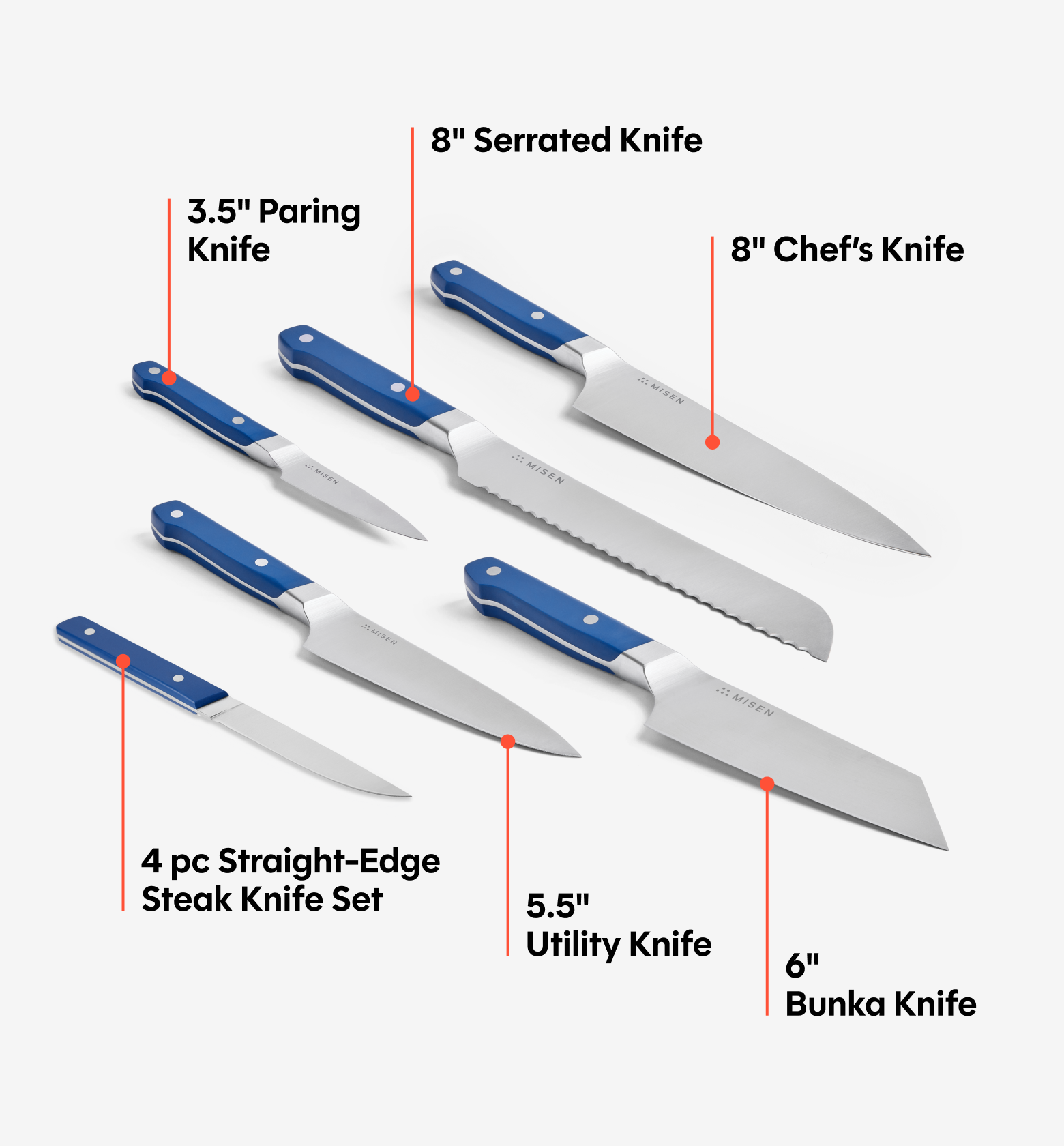 11-Piece Knife Set (ACUTO440) - Blue