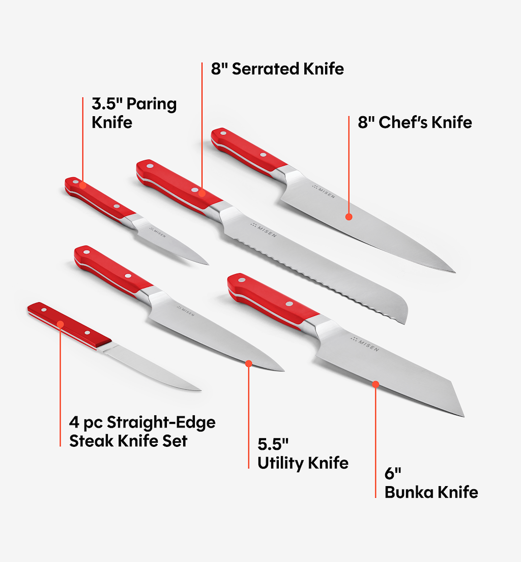 11-Piece Knife Set (ACUTO440) - Red