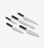 Misen 5-piece kitchen knife set with chef, bread, santoku, utility, and paring knives