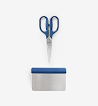 Misen kitchen shears and bench scraper set in blue
