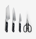 Misen 4-piece kitchen knife set with chef's knife, santoku, paring knife, and kitchen shears