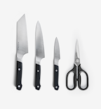 Misen 4-piece kitchen knife set with chef's knife, santoku, paring knife, and kitchen shears