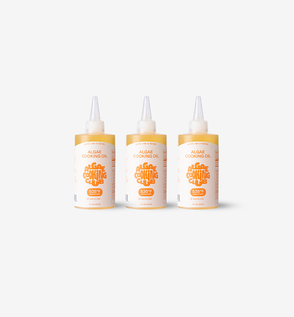 Algae Cooking Club algae cooking oil 3-pack squeeze bottles 535°F smoke point seed oil free 7 fl oz