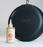 Misen 10-inch carbon nonstick frying pan with Algae Cooking Club oil, 535°F smoke point