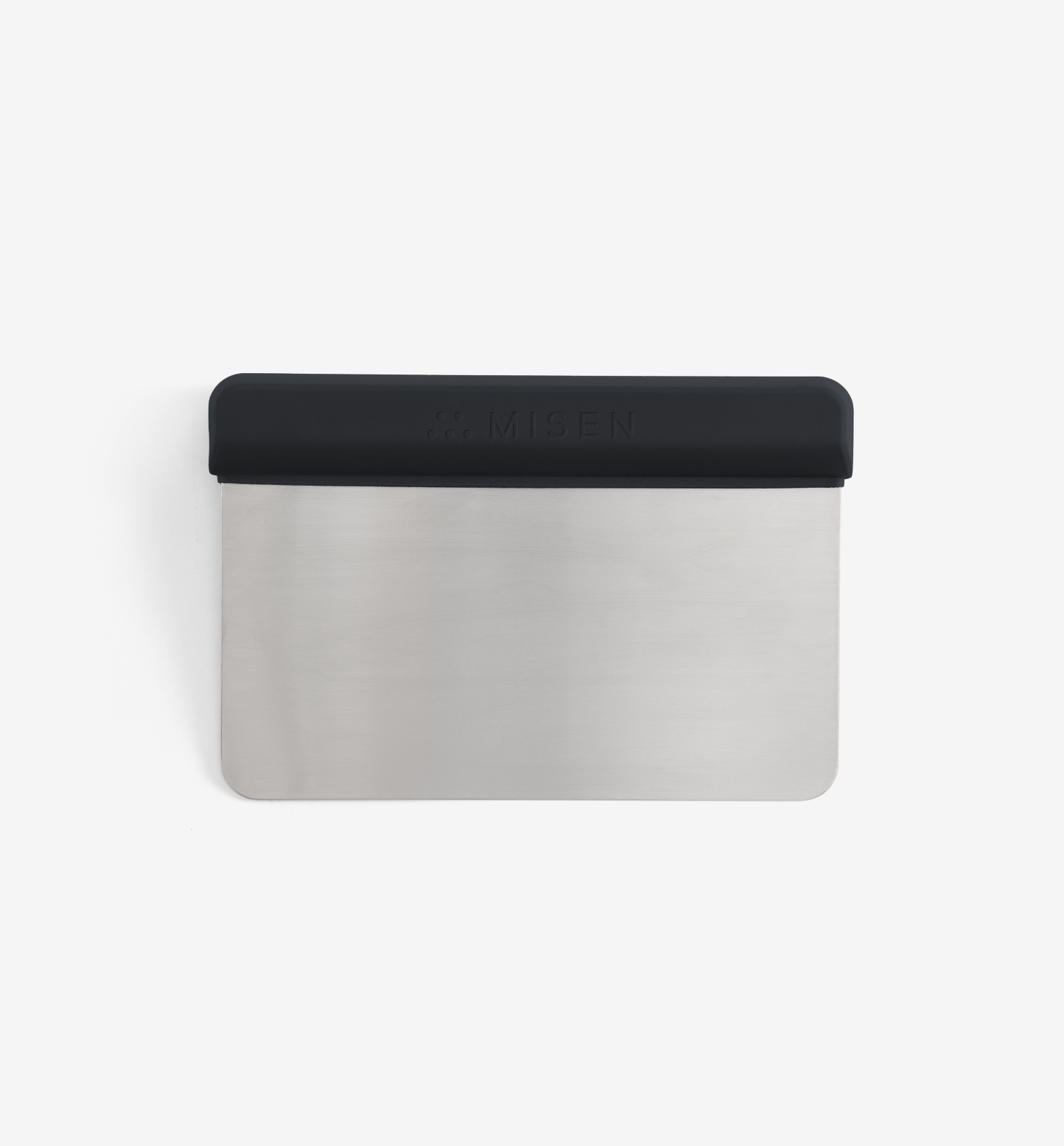 Misen stainless steel bench scraper with black silicone handle