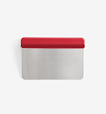 Misen bench scraper with red handle and stainless steel blade