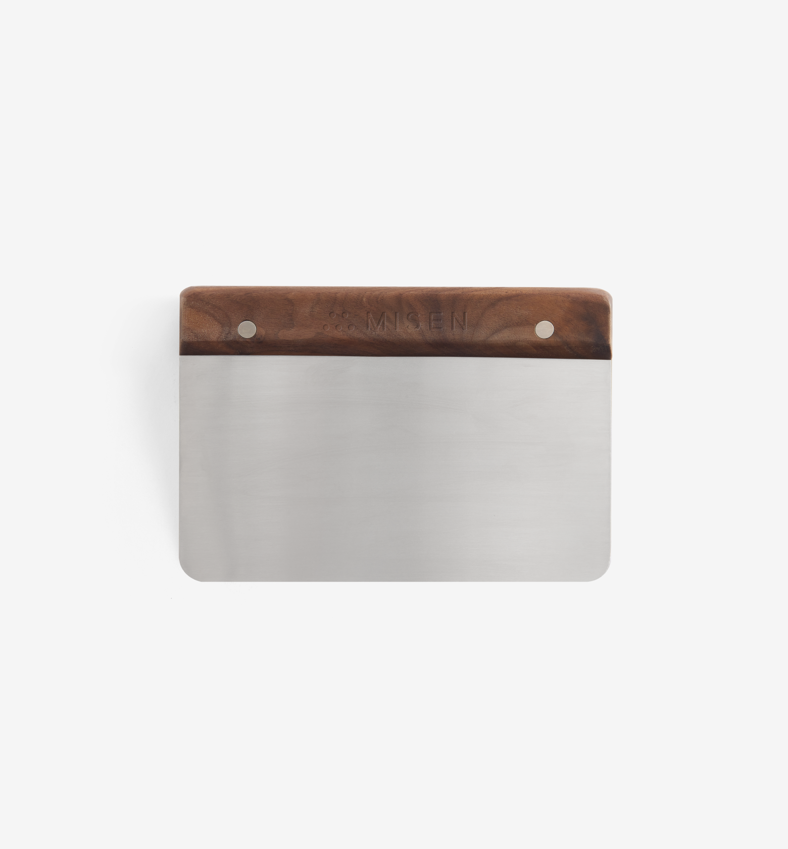 Misen bench scraper with walnut wood handle and stainless steel blade