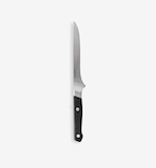 Misen boning knife with black handle and stainless steel blade