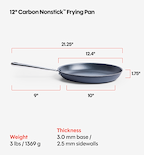 12" Carbon Nonstick™ Frying Pan + Glass Lid