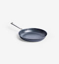 Dark gray ceramic nonstick frying pan with stainless steel handle