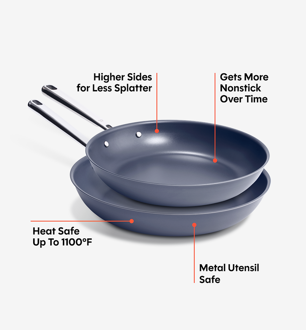 10" + 12" Deeper Carbon Nonstick™ Frying Pan + Glass Lid