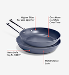 10" + 12" Deeper Carbon Nonstick™ Frying Pan + Glass Lid