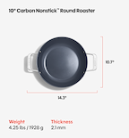 10" Carbon Nonstick™ Round Roaster + Glass Lid