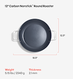 12" Carbon Nonstick™ Round Roaster + Glass Lid