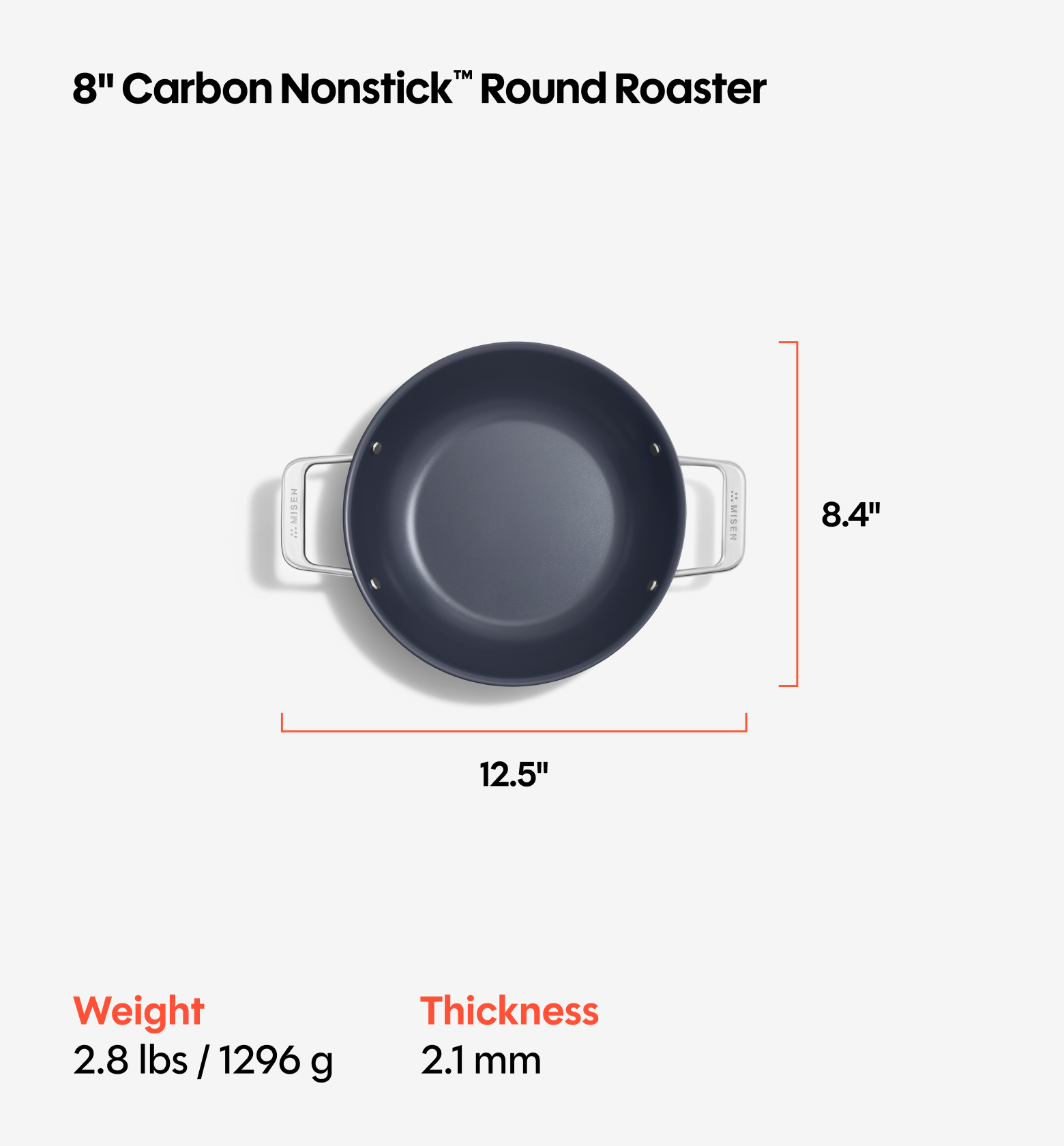 8" Carbon Nonstick™ Round Roaster + Glass Lid