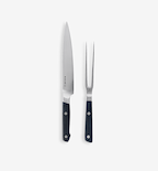 Misen carving knife and carving fork set with dark blue handles