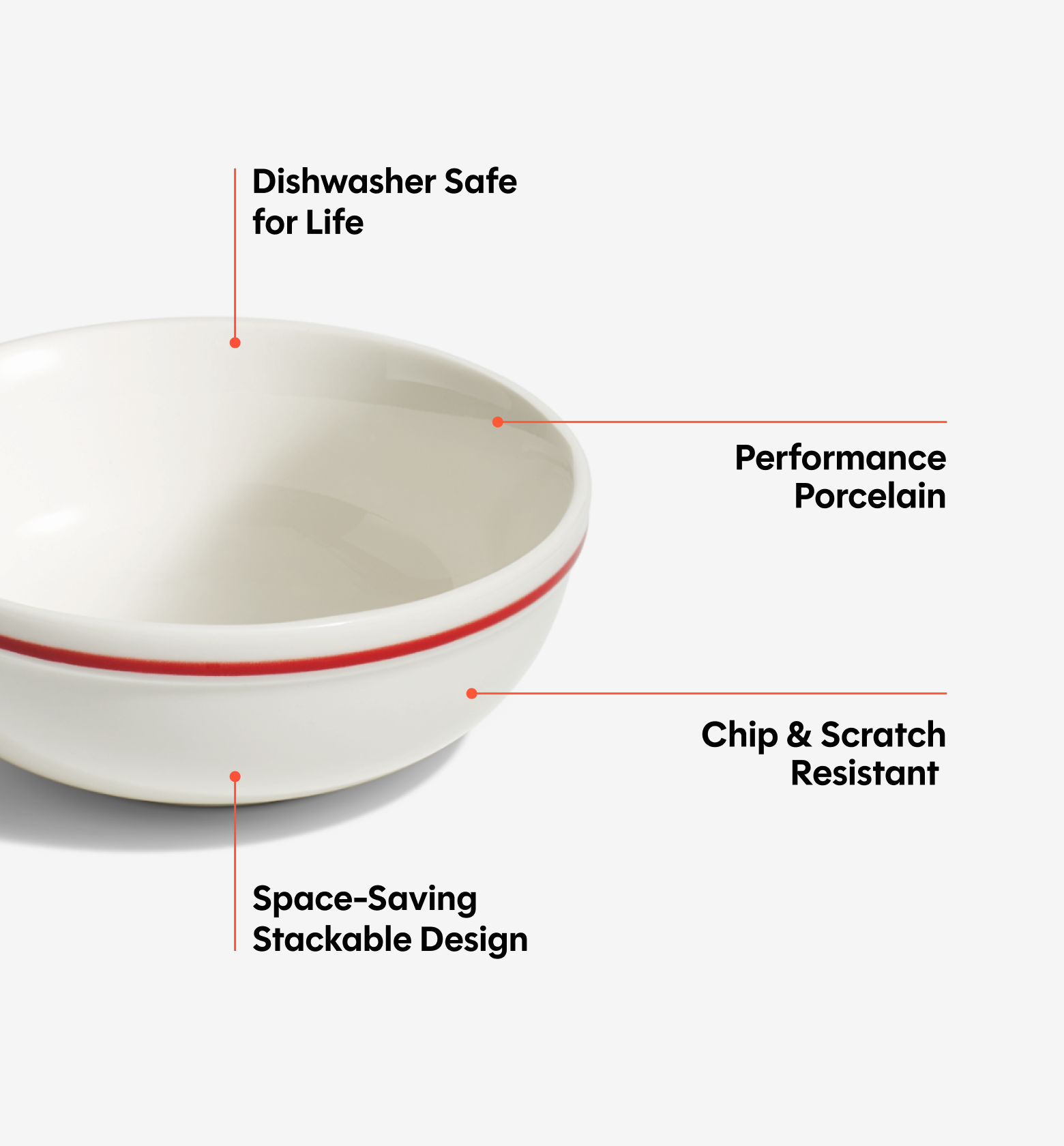 2-Piece Cereal Bowl Set - Red