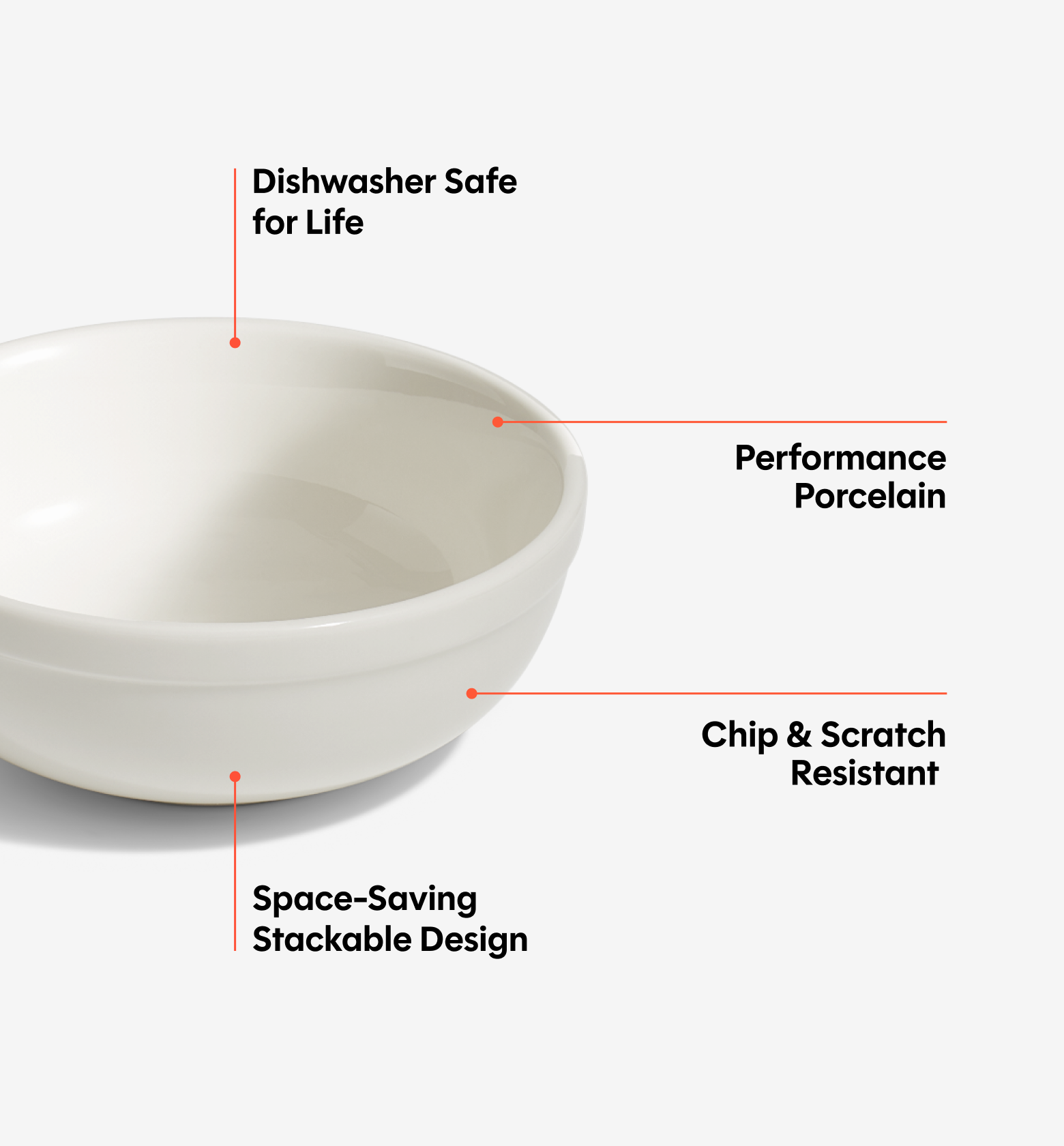 4-Piece Cereal Bowl Set - White