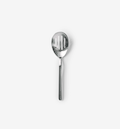 Stainless steel slotted serving spoon with brushed finish