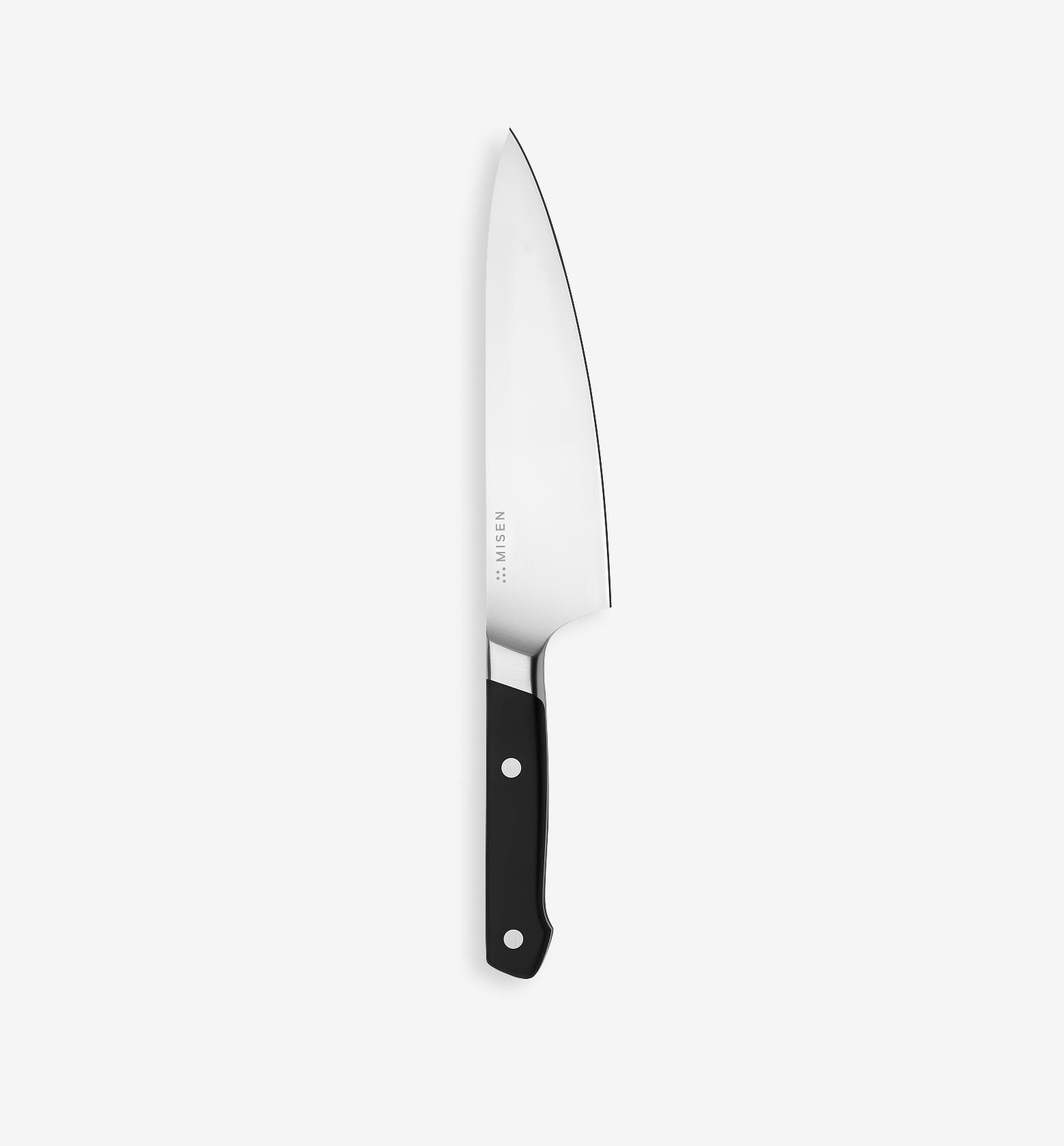 Misen chef's knife with stainless steel blade and black handle