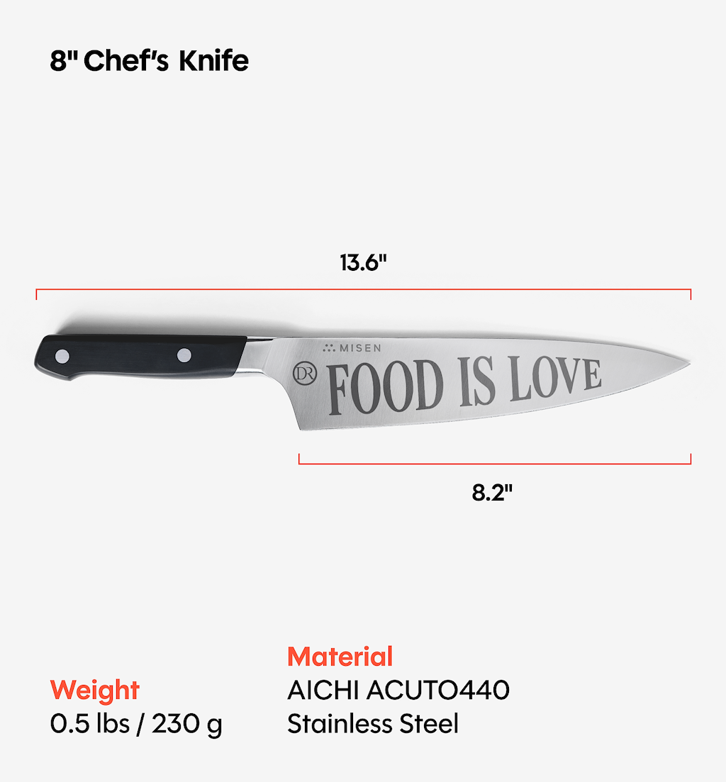 Misen x Chef David Rose 8” Chef’s Knife - Black