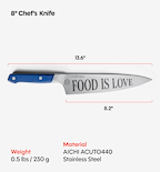Misen x Chef David Rose 8” Chef’s Knife - Blue