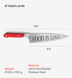 Misen x Chef David Rose 8” Chef’s Knife - Red