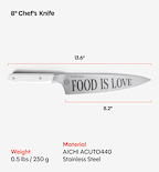 Misen x Chef David Rose 8” Chef’s Knife - White