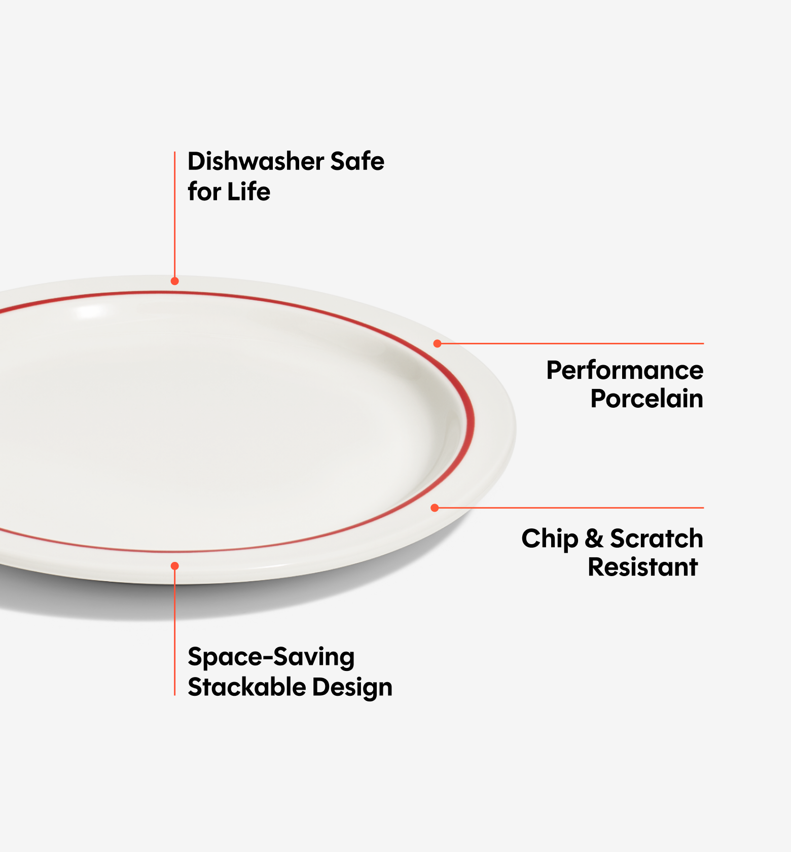 2-Piece Dinner Plate Set - Red