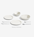 9-Piece Dinnerware + Flatware Set (Serves 1) - White / Polished
