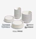72-Piece Dinnerware + Flatware Set (Serves 8) - Blue / Polished