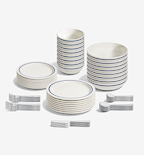 72-Piece Dinnerware + Flatware Set (Serves 8) - Blue / Polished