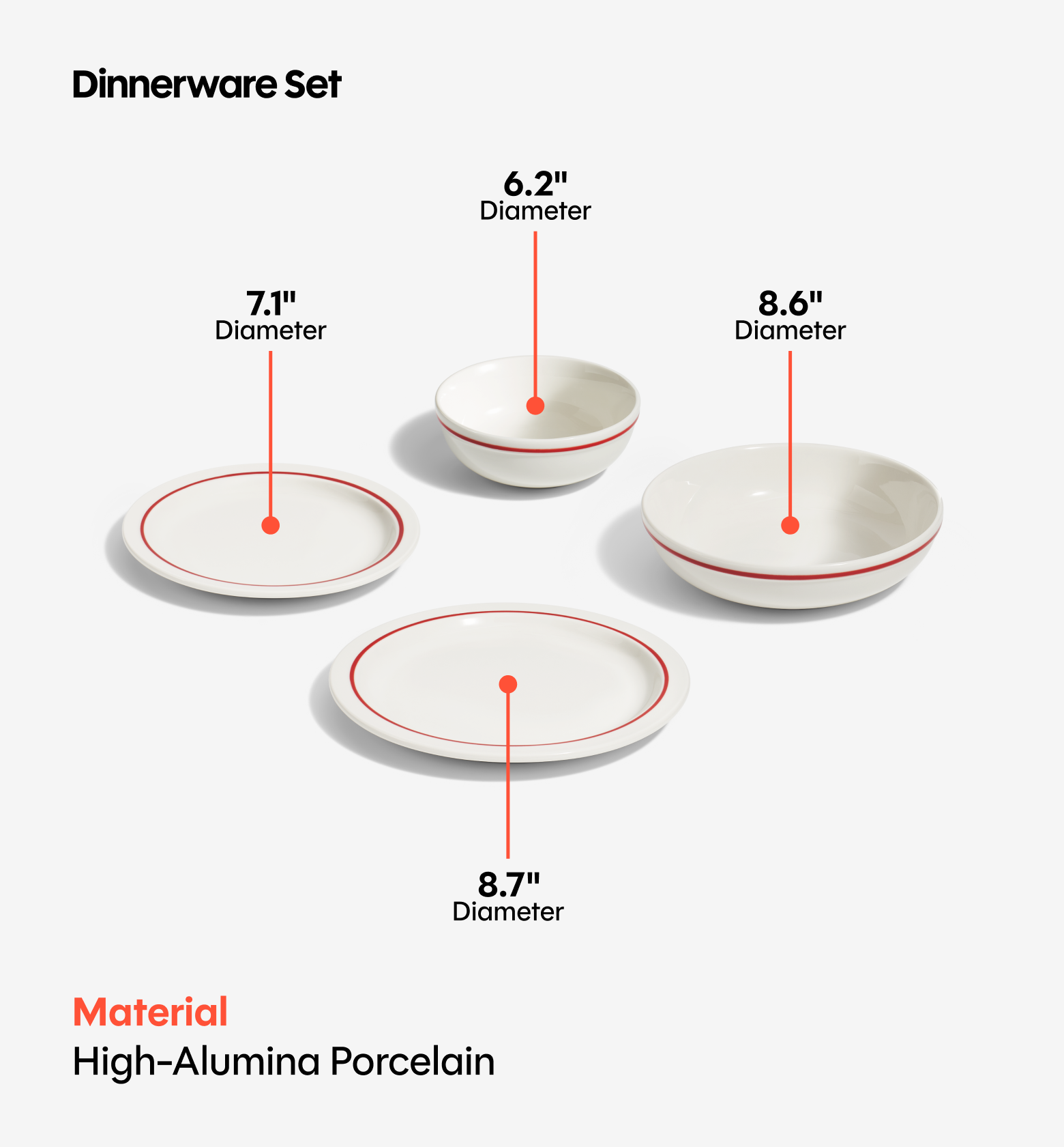32-Piece Dinnerware Set (Serves 8) - Red
