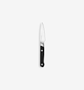 Misen paring knife with black handle and stainless steel blade