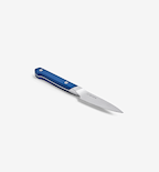 Misen paring knife with blue handle and stainless steel blade