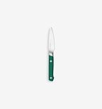 Misen paring knife with green handle and stainless steel blade