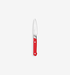 Misen paring knife with red handle and stainless steel blade