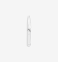Misen paring knife with white handle and stainless steel blade
