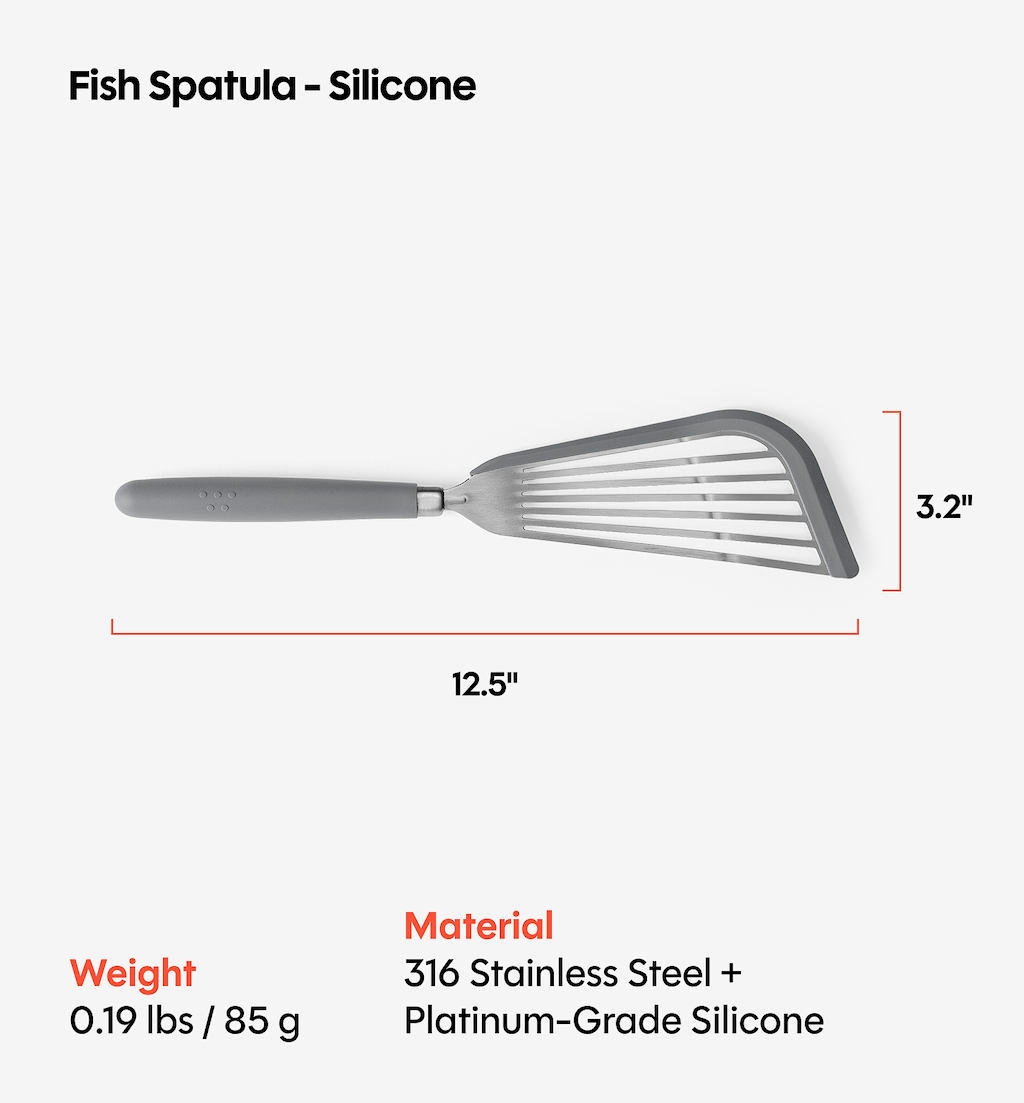 Silicone Fish Spatula - Gray