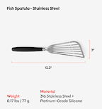 Stainless Steel Fish Spatula - Black