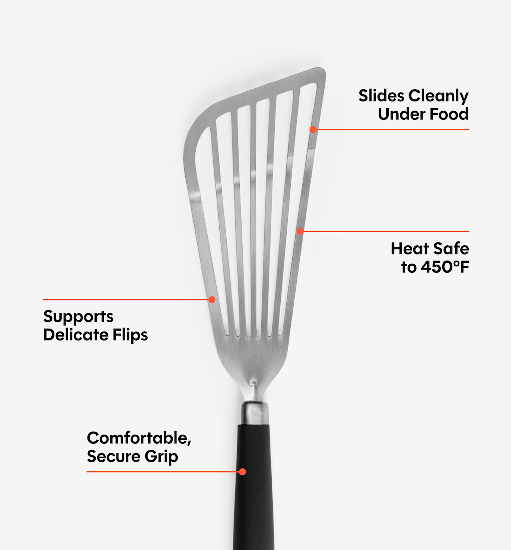 Stainless Steel Fish Spatula - Black